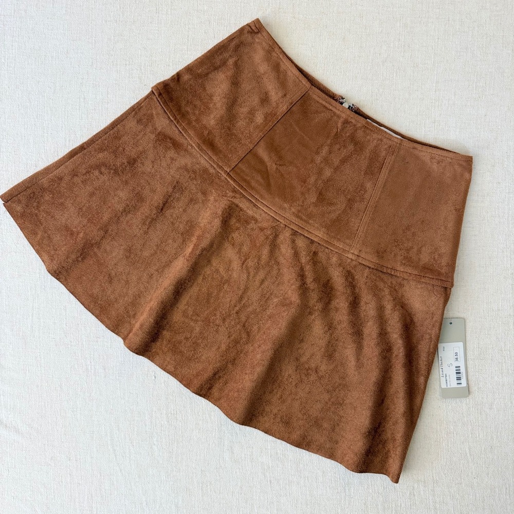 North End lizard thicket Womens Faux Suede‎ Mini Skirt Camel Brown Size Small